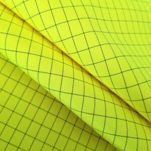 PA36/EELRL Flame Retardant 300 D Poly Oxford Carbon Ripstop Fabric with PU Milky Breathable Coating